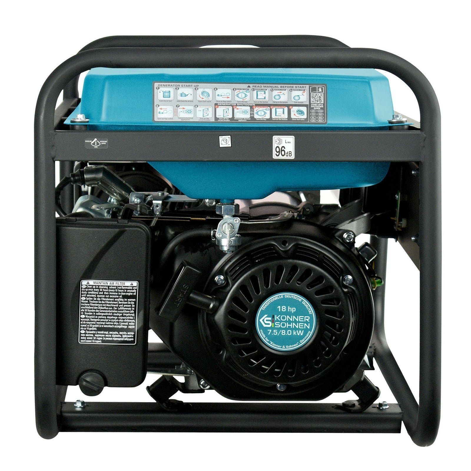 Könner & Söhnen Generator 8000W benzine 400V KS10000E-3 ATS - Afbeelding 2