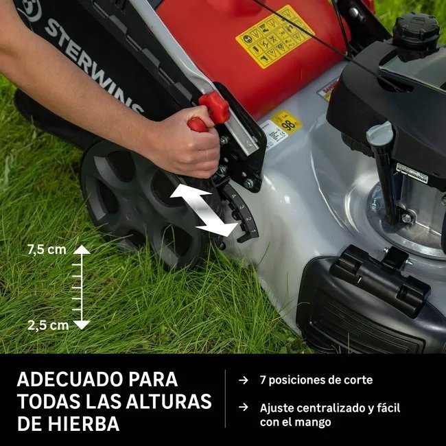 Grasmaaier benzine sterwins plm1-51h170.6 167cc 51 cm breed - Afbeelding 7