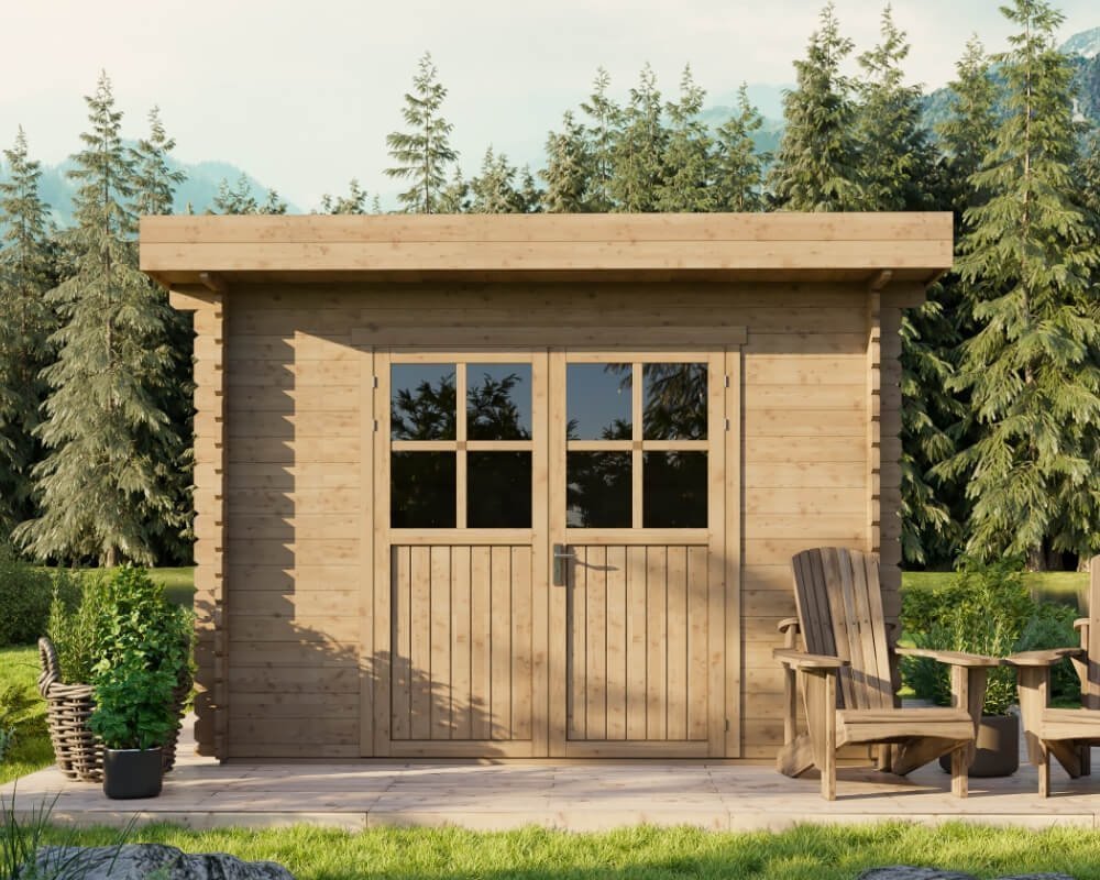 Tuinhuisje Houten schuur Blokhut 3x2,5m 28mm - Afbeelding 3