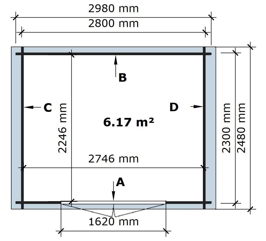 Tuinhuisje Houten schuur Blokhut 3x2,5m 28mm - Afbeelding 6