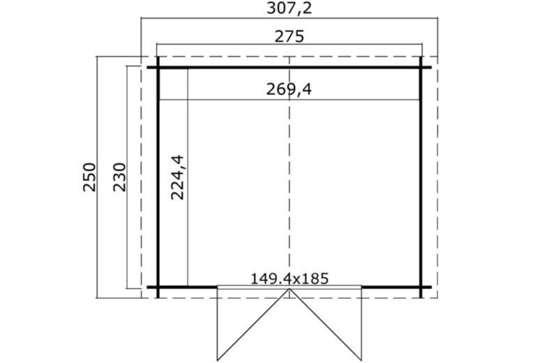 Blokhut Norah - 275x230cm - 28mm - Afbeelding 3