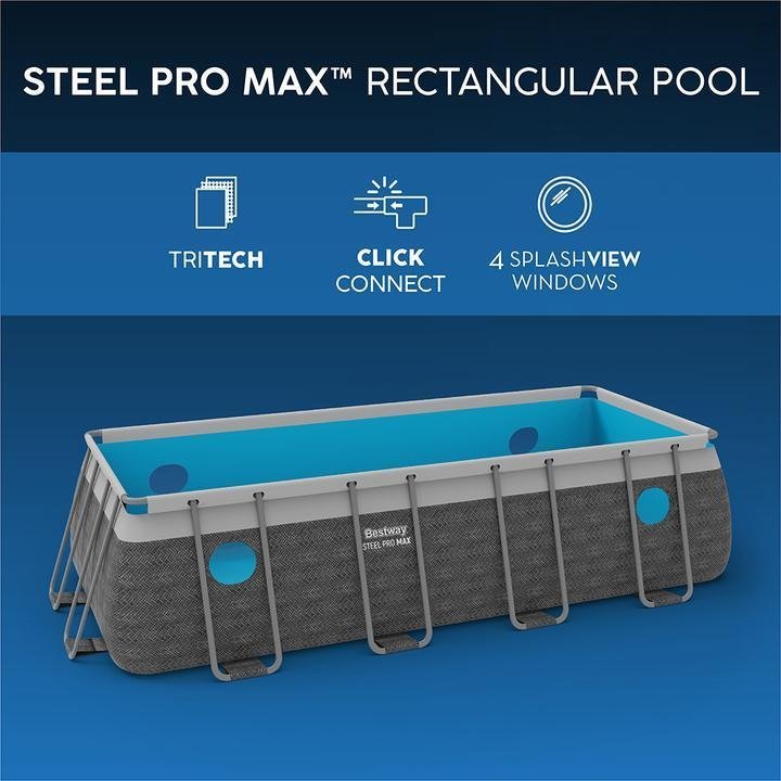 Piscină cu cadru metalic Bestway Steel Pro MAX 488x244x122 cm capacitate 11532 l inclus sistem de filtrare cu cartuș - Afbeelding 3