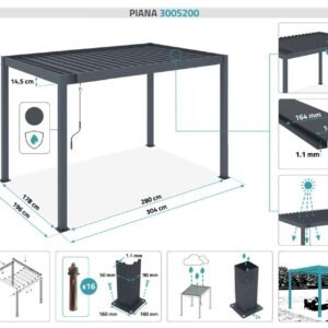 Cazeboo bioklimatische Pergola Piana Aluminium