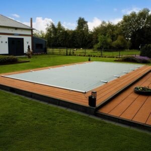 Zwembadafdekking op maat - Stavenafdekking - Afdekzeil Zwembad | Shadow Comfort Safe Cover standard | Rolsysteem - Elektrische motor mogelijk